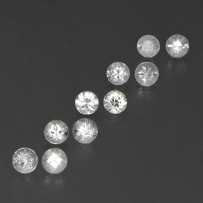Gemas de zafiro blanco natural de 1,84 ct, corte redondo, VVS-VS