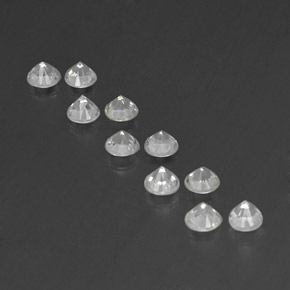 Gemas de zafiro blanco natural de 1,84 ct, corte redondo, VVS-VS