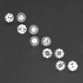 Gemas de zafiro blanco natural de 1,74 ct, corte redondo, VVS-VS