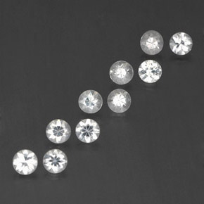 Gemas de zafiro blanco natural de 1,74 ct, corte redondo, VVS-VS