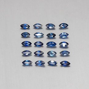 Gemas de zafiro azul natural de 1,96 ct, marquesa, VS