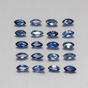 Gemas de zafiro azul natural de 1,96 ct, marquesa, VS
