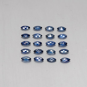 Gemas de zafiro azul natural de 1,96 ct, marquesa, VS