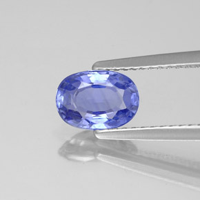 Zafiro azul natural de 1,17 ct, corte óvalo, VS