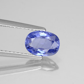 Zafiro azul natural de 1,17 ct, corte óvalo, VS