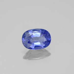 Zafiro azul natural de 0,97 ct, corte óvalo, VVS
