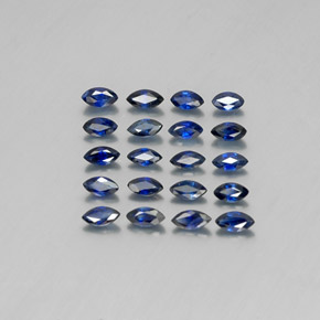 Gemas de zafiro azul natural de  ct, marquesa, VS