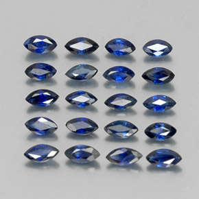 Gemas de zafiro azul natural de  ct, marquesa, VS