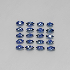 Gemas de zafiro azul natural de  ct, marquesa, VS