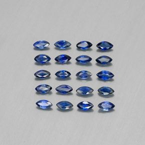 Gemas de zafiro azul natural de 1,76 ct, marquesa, VS
