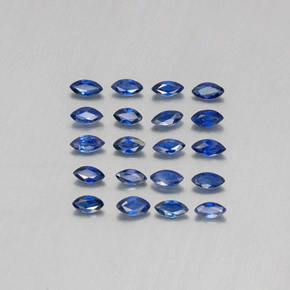 Gemas de zafiro azul natural de  ct, marquesa, VS