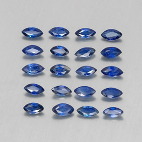 Gemas de zafiro azul natural de  ct, marquesa, VS