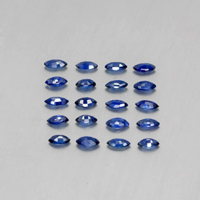 Gemas de zafiro azul natural de  ct, marquesa, VS