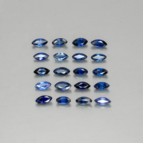Gemas de zafiro azul natural de  ct, marquesa, VS