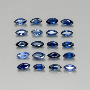 Gemas de zafiro azul natural de  ct, marquesa, VS