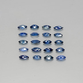 Gemas de zafiro azul natural de  ct, marquesa, VS