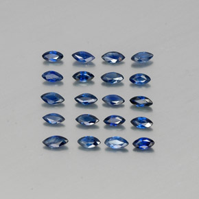 Gemas de zafiro azul natural de  ct, marquesa, VS