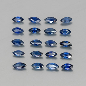 Gemas de zafiro azul natural de  ct, marquesa, VS