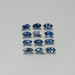 Gemas de zafiro azul natural de  ct, marquesa, VS