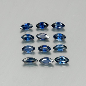 Gemas de zafiro azul natural de  ct, marquesa, VS