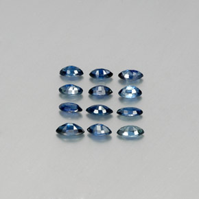 Gemas de zafiro azul natural de  ct, marquesa, VS