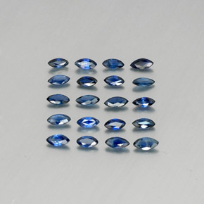 Gemas de zafiro azul natural de  ct, marquesa, VS
