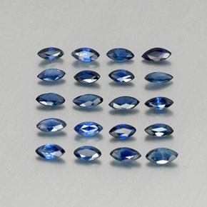 Gemas de zafiro azul natural de  ct, marquesa, VS