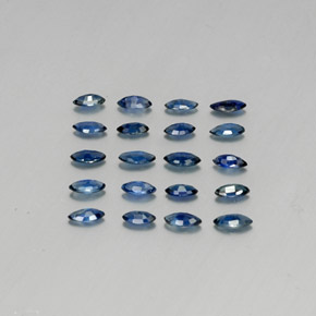 Gemas de zafiro azul natural de  ct, marquesa, VS