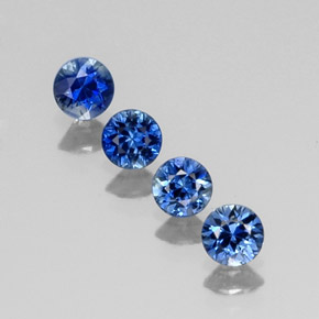 Gemas de zafiro azul natural de  ct, corte redondo, VVS-VS