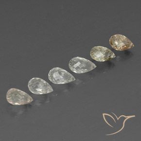 Gemas de Zafiro Multicolor natural de 5.50 ct, Corte Briolette, VVS-VS