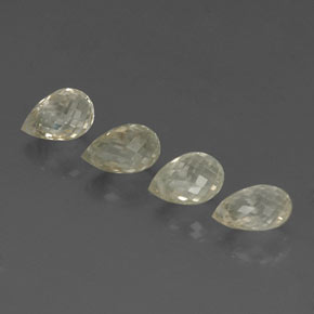 Gemas de zafiro amarillo natural de  ct, briolette, VVS-VS