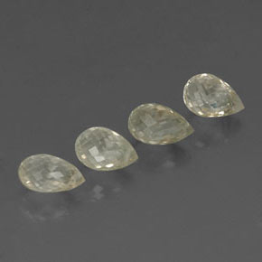 Gemas de zafiro amarillo natural de  ct, briolette, VVS-VS