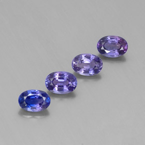 Gemas de zafiro azul natural de  ct, corte óvalo, VVS-VS