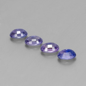Gemas de zafiro azul natural de  ct, corte óvalo, VVS-VS