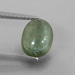 Zafiro verde natural de 2,43 ct, transparente, transparente / translúcido