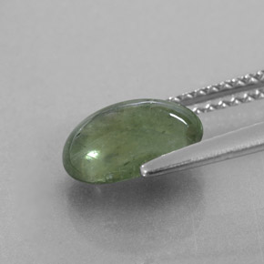 Zafiro verde natural de 2,43 ct, transparente, transparente / translúcido