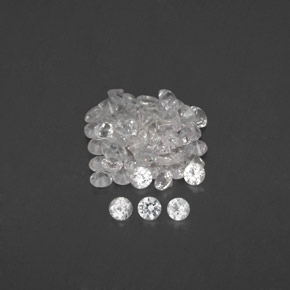 Gemas de zafiro blanco natural de  ct, corte redondo, VVS-VS
