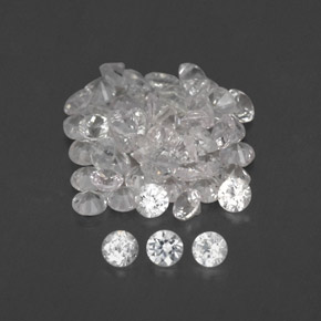 Gemas de zafiro blanco natural de  ct, corte redondo, VVS-VS