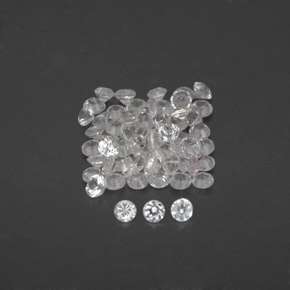 Gemas de zafiro blanco natural de  ct, corte redondo, VVS-VS