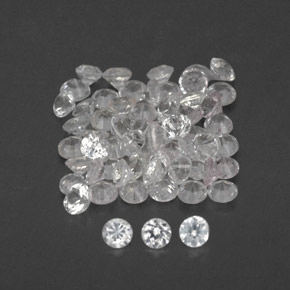 Gemas de zafiro blanco natural de  ct, corte redondo, VVS-VS