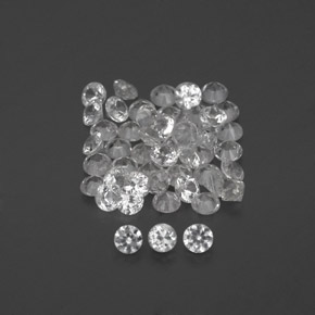 Gemas de zafiro blanco natural de  ct, corte redondo, VVS-VS