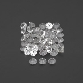 Gemas de zafiro blanco natural de  ct, corte redondo, VVS-VS