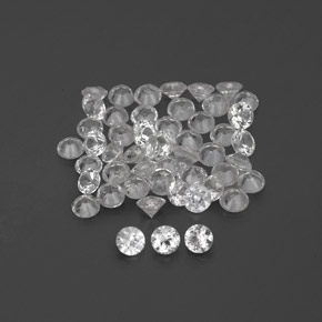 Gemas de zafiro blanco natural de  ct, corte redondo, VVS-VS