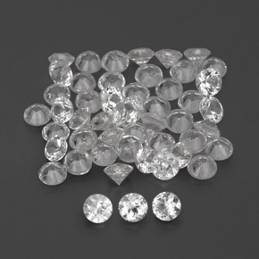 Gemas de zafiro blanco natural de  ct, corte redondo, VVS-VS
