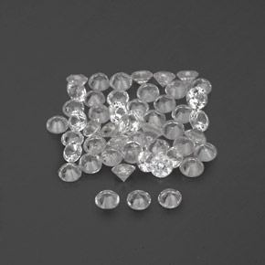 Gemas de zafiro blanco natural de  ct, corte redondo, VVS-VS