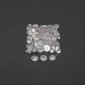 Gemas de zafiro blanco natural de  ct, corte redondo, VS