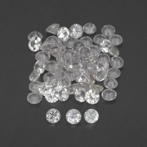 Gemas de zafiro blanco natural de  ct, corte redondo, VVS-VS