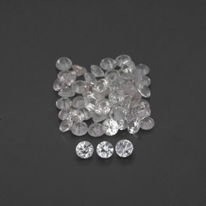 Gemas de zafiro blanco natural de  ct, corte redondo, VVS-VS