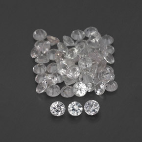 Gemas de zafiro blanco natural de  ct, corte redondo, VVS-VS