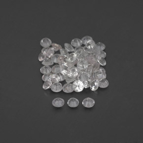 Gemas de zafiro blanco natural de  ct, corte redondo, VVS-VS